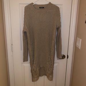 FASHION NOVA Distressed Sweater Dress